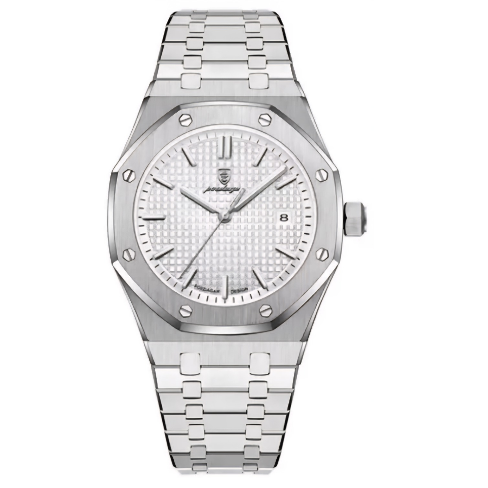 Reloj Poedagar plateado/cara blanca