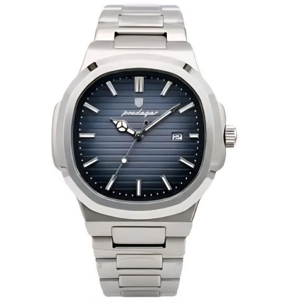 Reloj Poedagar plateado/cara azul