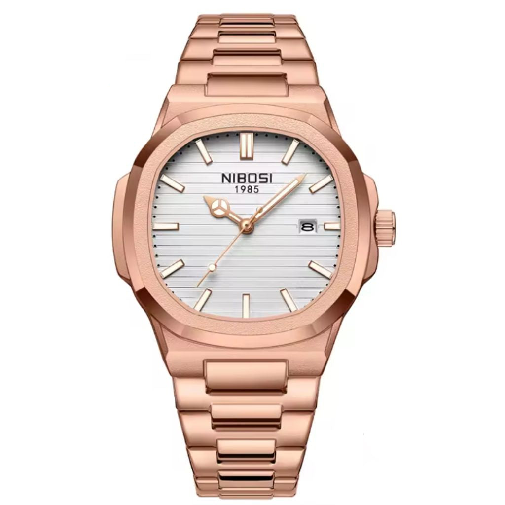 Reloj Nibosi oro rosa/cara blanca