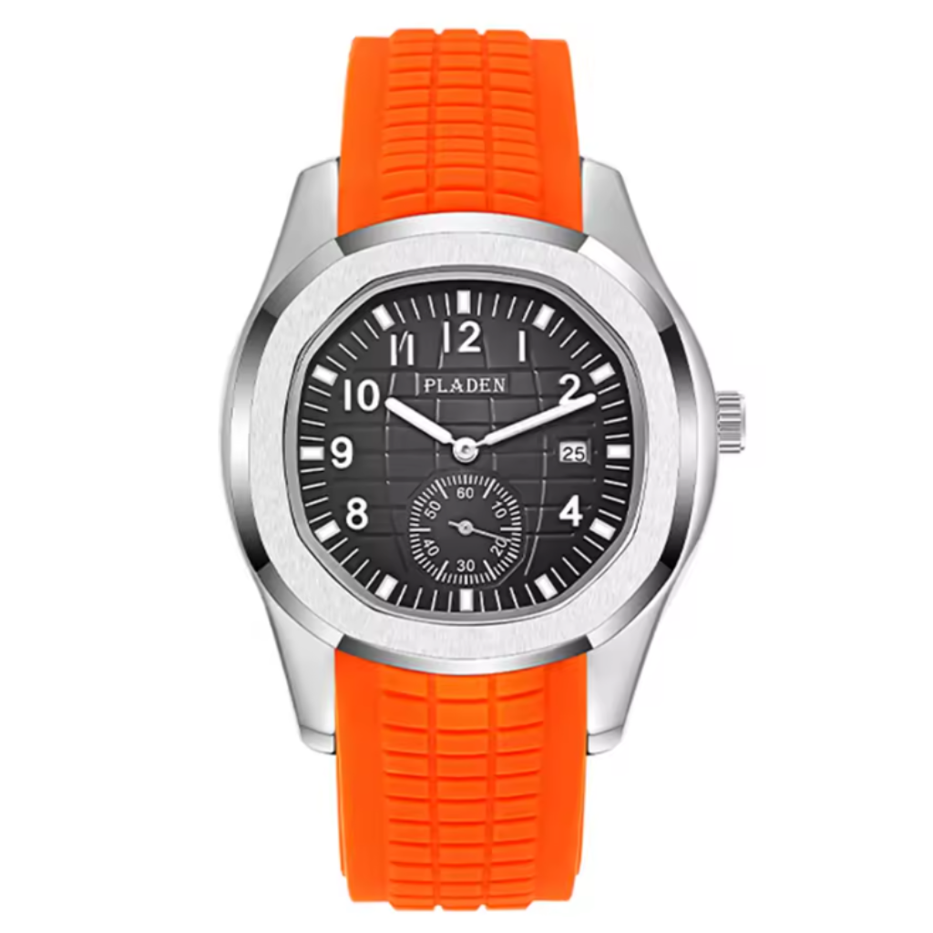 Reloj PLADEN correa silicona naranja