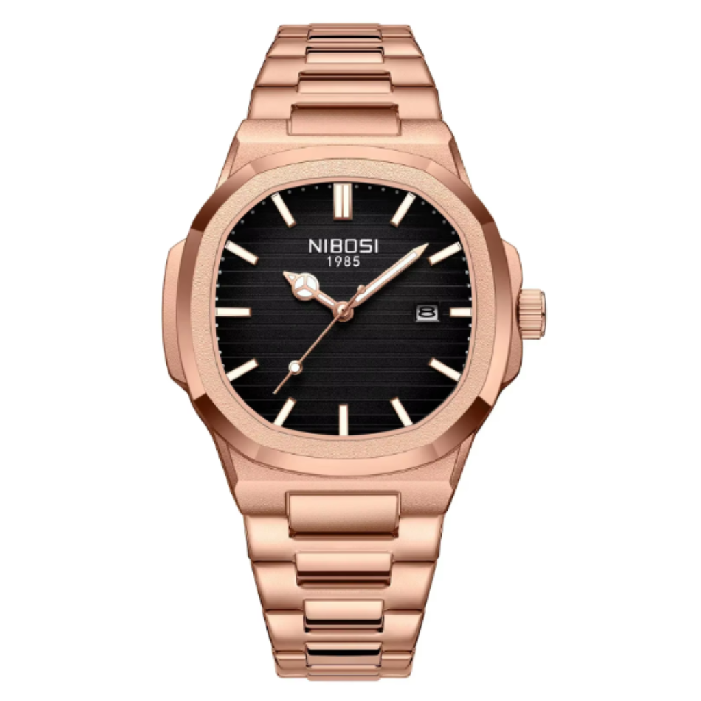 Reloj Nibosi oro rosa/cara negra
