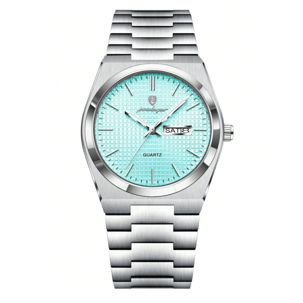 Reloj Poedagar plateado/cara negra