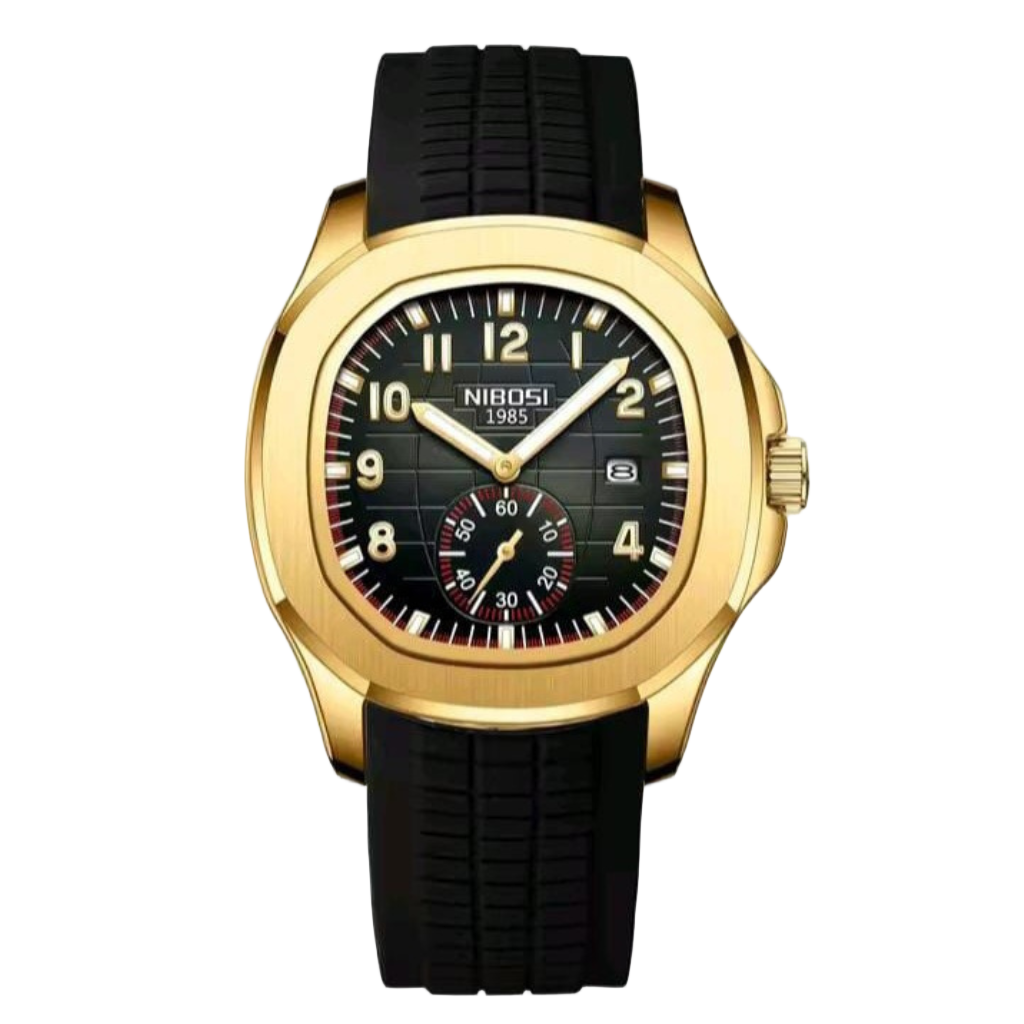 Reloj Nibosi correa silicona negro