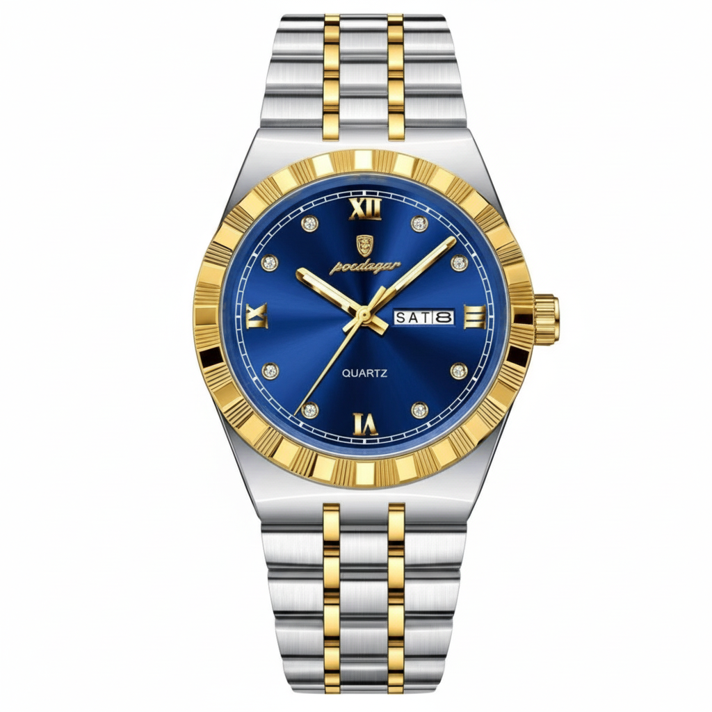 Reloj Poedagar plateado/cara azul